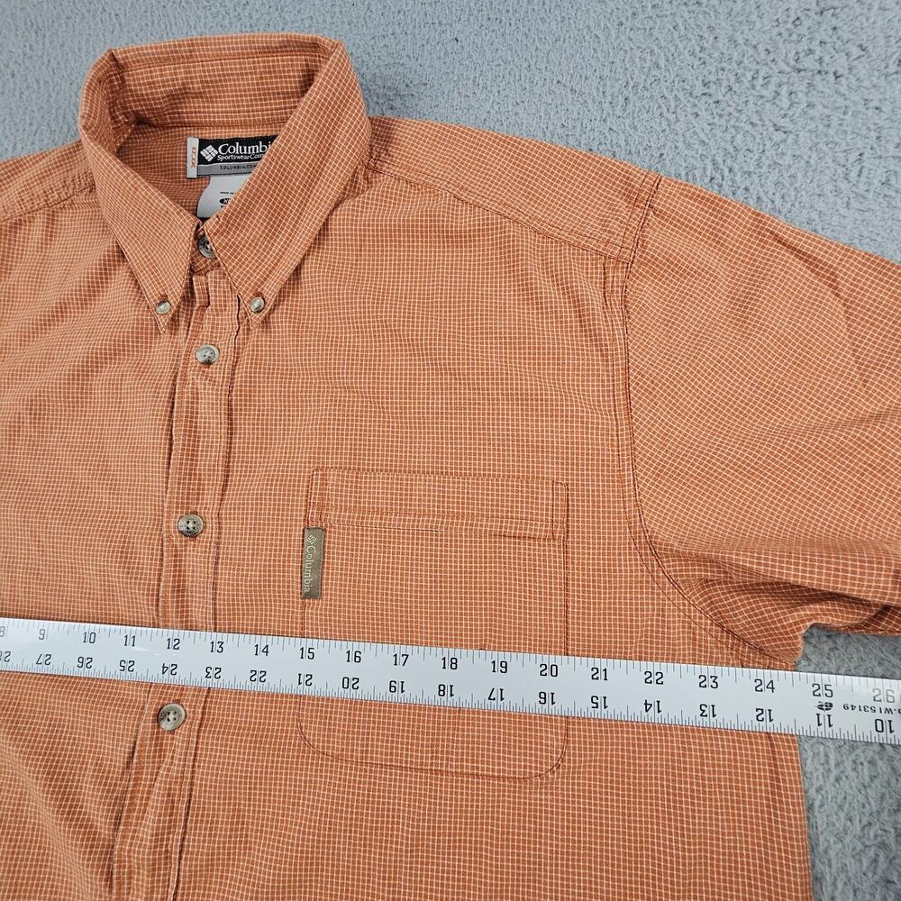 Columbia Men's XCO Shirt XL Orange Plaid Button Up Fishing Hiking Casual - Picture 6 of 7